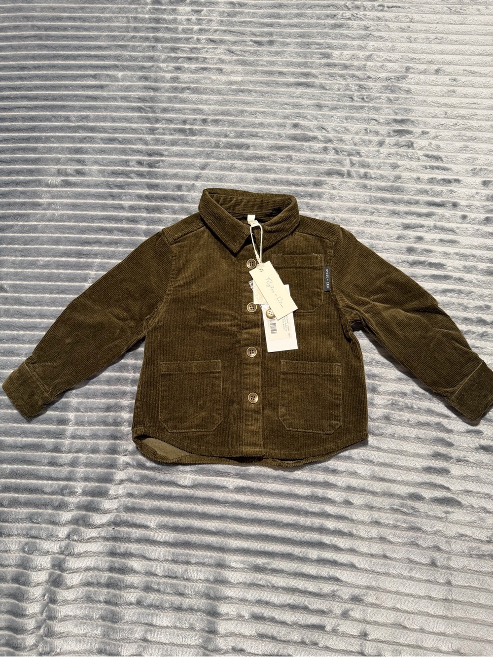 Rylee & Cru Boy 18-24 Month Corduroy Jacket/Shirt Olive Green NWT